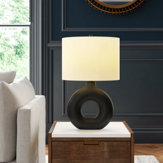 Sphere lamp unique shadow — modern ambient close-up