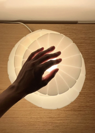 Stylish lamp layered design — close-up detail warm glow