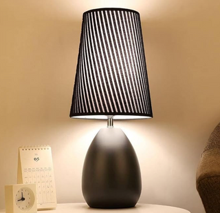 Monochrome table lamp — waterproof fabric shade touch dimmer