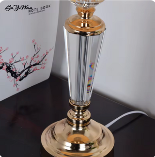 Crystal ivory table lamp — luxury metallic close-up detail