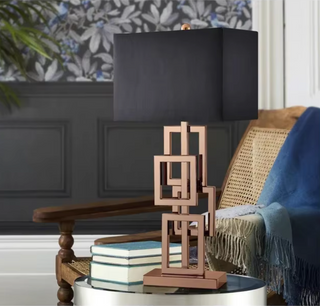 Bronze luxury table lamp — geometric design elegant home lighting