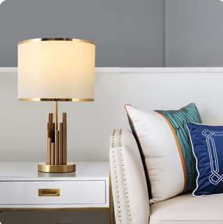 Golden spire table lamp — modern architectural ambient light