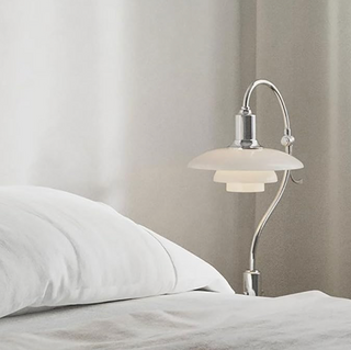 Layered glass lamp close-up — contemporary elegant detail