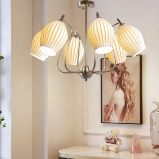 Modern ceramic flower pendant chandelier living room light