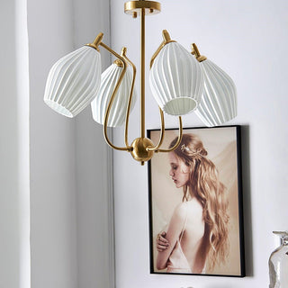Modern ceramic flower chandelier warm white dining room light