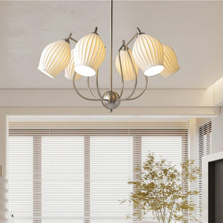 Contemporary flower shaped ceramic ceiling chandelier view