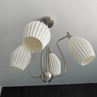 Contemporary flower chandelier ceramic glaze pendant light