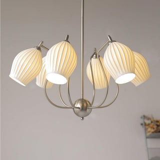 Flower chandelier ceramic design warm glow dining room lamp