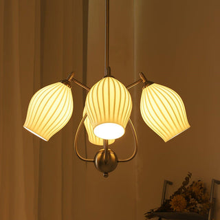 Flower ceramic chandelier modern hanging ceiling pendant lamp