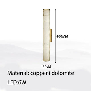 Marble Wall Light – Copper Wall Sconce with Integrated LED and Brass Bracket Fixture