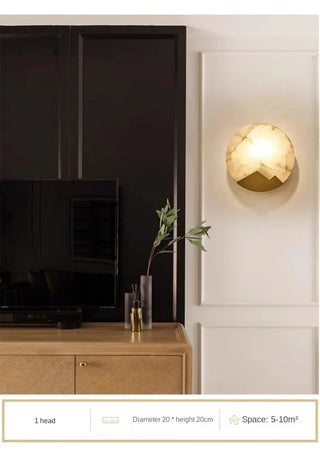 Marble Wall Sconce – Spanish Marble Lamp with Gilded Copper Light | Luxury Home Lighting