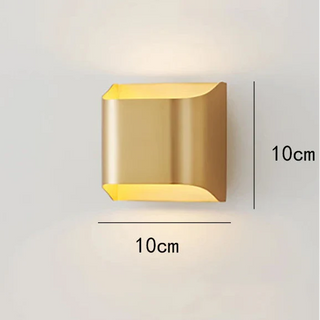 Gold Brass Wall Light – Bi Directional Metal Wall Sconce for Living Room Lighting