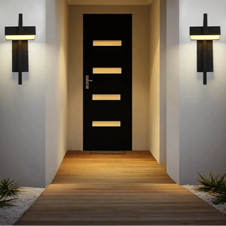 Black Steel Wall Light – Modern Outdoor Lamp With Energy Efficient LED Lighting
