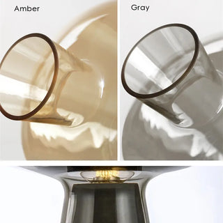 Industrial Bedside Lamp – LED Glass Stone Table Light With Polished Chrome Finish