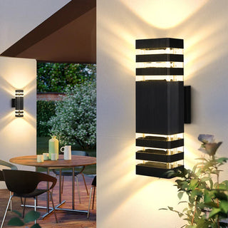Waterproof Outdoor Wall Light – LED Energy Efficient Black Metal Sconce