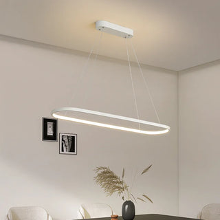 LED Pendant Light - Ultra Slim Oval Aluminium Ceiling Lamp with Acrylic Diffuser