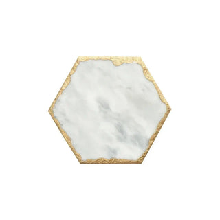 gold edge marble tray earthworks handcrafted european marble serving tray eco-friendly stone set view