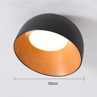 Modern Ceiling Light – Black Metal & Wood Dimmable LED Fixture by Lumavera