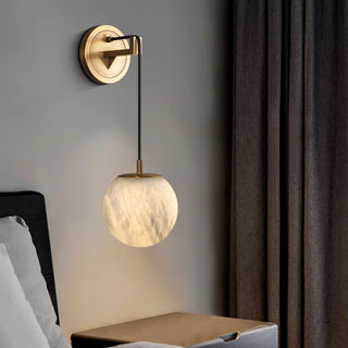 Marble Wall Lamp – Minimalist Copper Wall Light With Soft Ambient Lighting