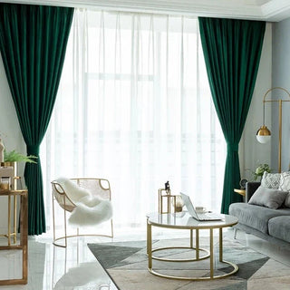 blackout velvet curtain thick luxury deep green velvet drapes room darkening detail