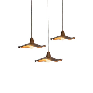 Resin Pendant Light – Wabi-Sabi Wood-Look Pendant with Adjustable Cable