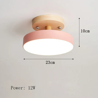 Nordic Wooden Ceiling Light – Scandinavian LED Surface Mount Lamp with Warm Wood Finish