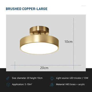 Copper Ceiling Light – Modern Brushed Copper Fixture for Living Room Lighting