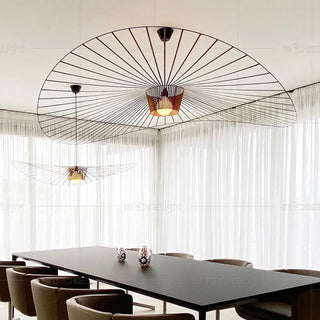 Straw Hat LED Chandelier – Modern Pendant Light | Elegant Dining Room Lighting
