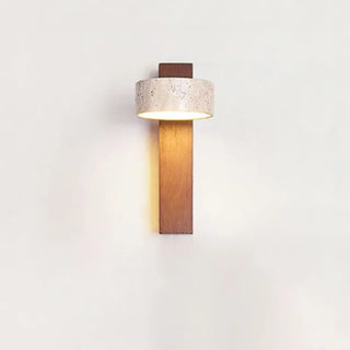 Ceramic Wall Light – Wabi-Sabi Lighting | Textured Marble & Wood Sconce