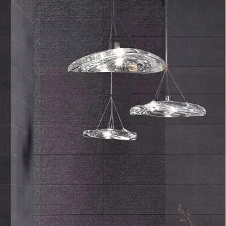 Indoor Pendant Light – Modern Glass Stone Lamp With Adjustable LED Lighting