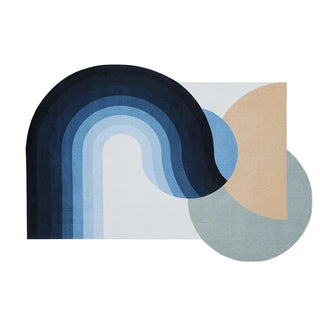 irregular carpet art italian luxury rug abstract non slip feature front view