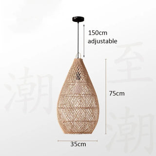 Rattan Pendant Light – Bamboo Woven Lamp with Eco Friendly LED Lighting