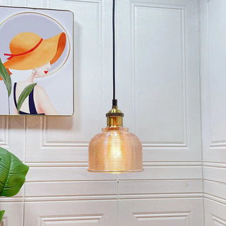 Colored Glass Pendant Light – Modern Dining Room Lighting With Amber Shade