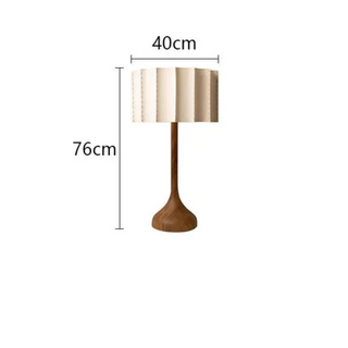 Wabi-Sabi Floor Lamp – Wooden Bamboo LED Light With Fabric Shade