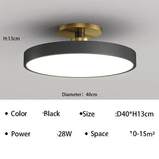 Aluminum LED Ceiling Light – Modern Minimalist Fixture with Soft Ambient Lighting