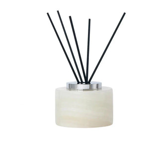 natural marble diffuser handcrafted white onyx aroma luxury home fragrance front view
