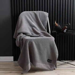 cotton bath towel scandinavian luxury quick drying grey sea premium linen front view