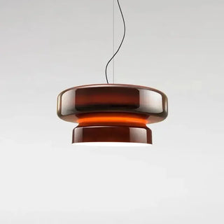 Colored Glass Pendant Light – European Style Dining Room Lighting With Adjustable Height