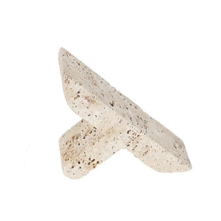 travertine stone bookends elessí leaning beige handcrafted decor front view