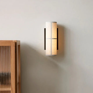 Japanese Fabric Wall Light – Zen Bedroom Lighting | Iron Body Wall Sconce