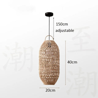 Rattan Pendant Light – Bamboo Woven Lamp with Eco Friendly LED Lighting
