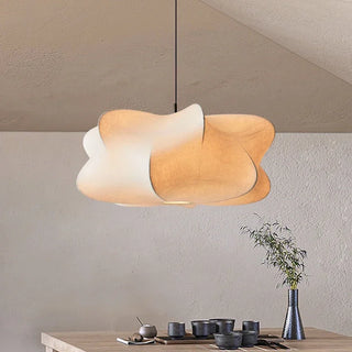 Silk Pendant Light – Japanese Pendant Lamp With Hand-Woven Silk Fabric For Living Room