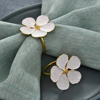 flower bloom napkin rings handcrafted metal table decor elegant dining product view