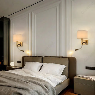LED Fabric Wall Light – Adjustable Reading Lamp With Soft Lampshade & Warm Frame