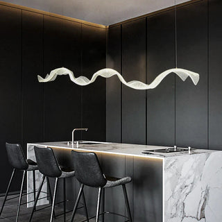 Wave-shaped acrylic pendant lamp — contemporary ambient lighting fixture