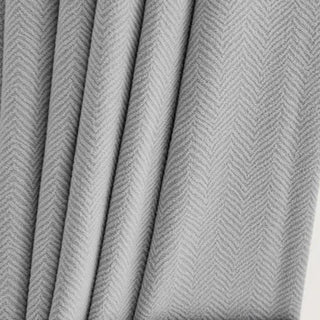 luxury blackout curtain grey polyester knitted room darkening drapes front view