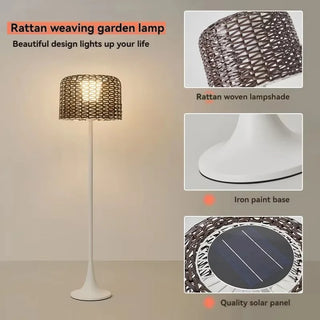 Woven Metal Garden Lamp – Outdoor Solar Lights | Braided Metal Lamp by Lumavera