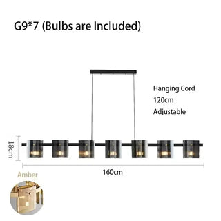 Modern Glass Pendant Light – Square Pendant Light with Clear Glass Shade & Iron Frame