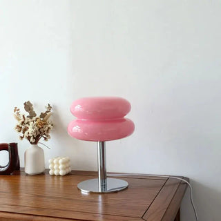 Macaron Stained Glass Lamp – Colorful Table Lamp with Crystal Lampshade