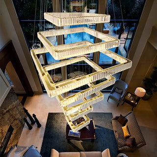 Modern Crystal Chandelier – Elegant LED Ceiling Lamp with Remote Control
